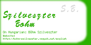 szilveszter bohm business card